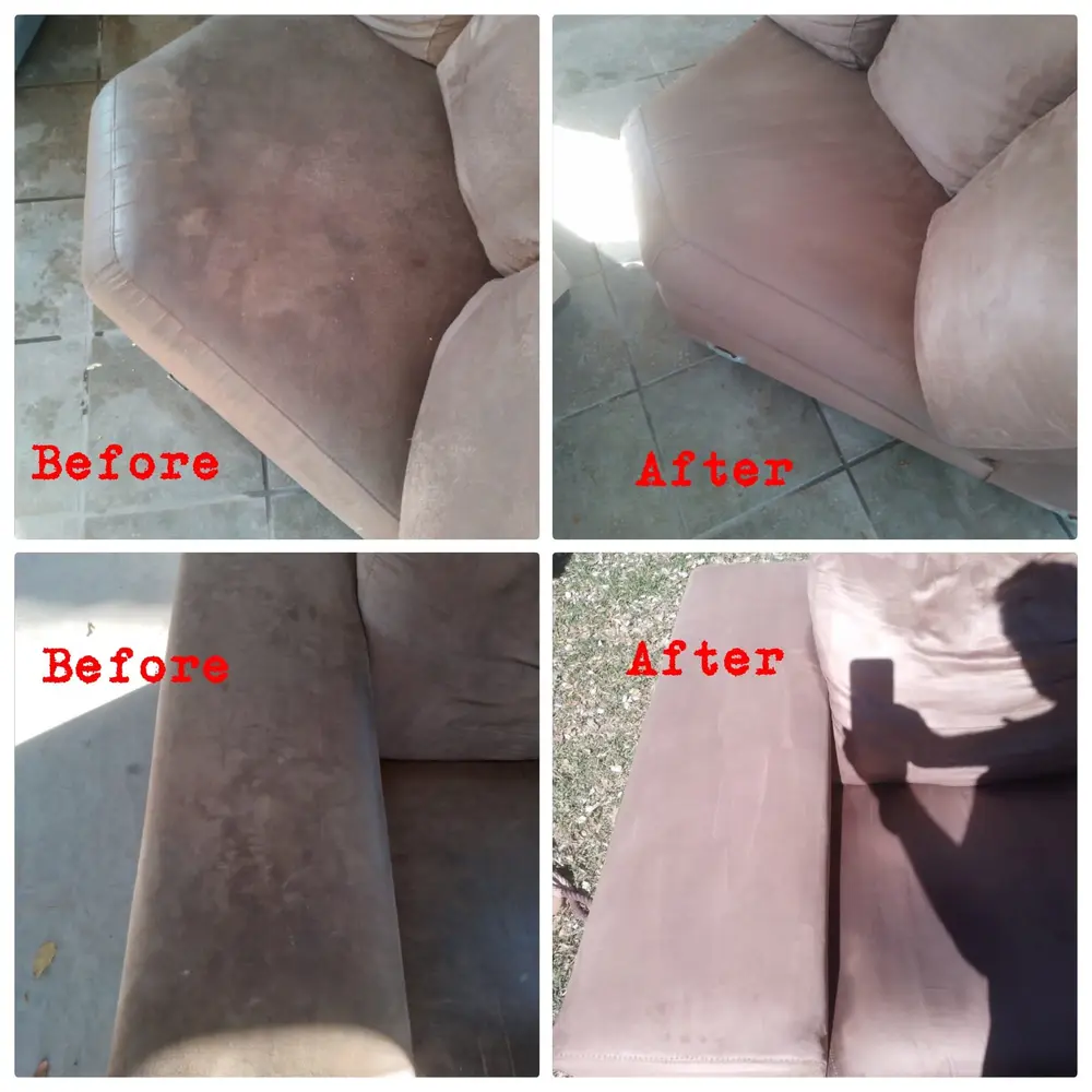 Couch cleaning before and after